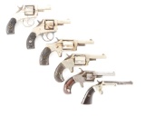 (A) LOT OF SIX: TWO H&R YOUNG AMERICAS, TWO IVER JOHNSON DEFENDERS, EMPIRE REVOLVERS, AND STEVENS MO