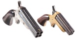 (A) LOT OF TWO: TWO SHARPS & HANKINS #3 AND SHARPS MODEL 1B FOUR BARREL DERRINGERS.