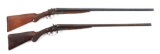 (A+C) LOT OF TWO: PARKER AND ITHACA EXPOSED HAMMER SHOTGUNS.