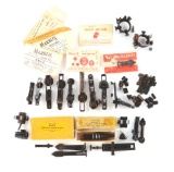 LLARGE LOT OF VALUABLE LONG RANGE TANG SIGHTS, FRONT SIGHTS, ETC