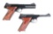 (C) LOT OF TWO: TWO COLT WOODSMAN SEMI AUTOMATIC PISTOLS.