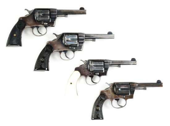(C) LOT OF FOUR: FOUR COLT DOUBLE ACTION REVOLVERS, TWO NEW ARMIES AND TWO POLICE POSITIVES.