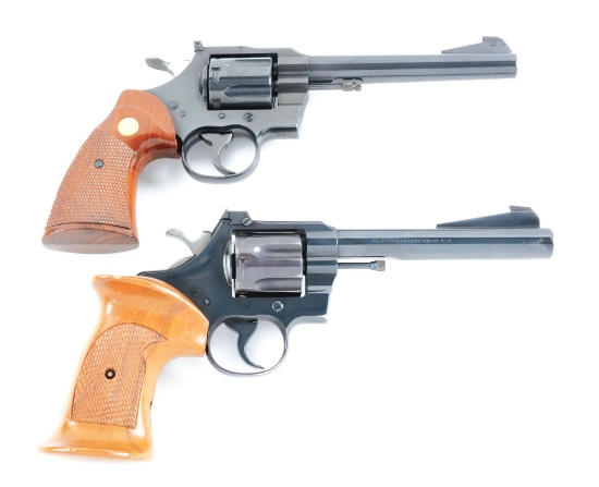 (C) LOT OF TWO: TWO COLT OFFICERS MODEL .38 REVOLVERS