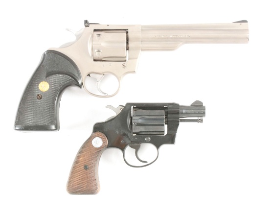 (M+C) LOT OF TWO COLT REVOLVERS: TROOPER MK III .22 MAGNUM AND 1ST MODEL COBRA .38 SPECIAL.