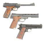 (C+M) LOT OF THREE: BROWNING BUCKMARK, HIGH STANDARD 107, AND CHIAPPA 1911-22 SEMI AUTOMATIC PISTOLS