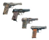 (C) LOT OF FOUR: BROWNING FN 1922, HEGE AP 66, MELIOR NEW MODEL, AND BERETTA MODEL 1915 SEMI AUTOMAT