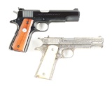 (C) LOT OF TWO: COLT SERIES 70 .45 ACP GOVERNMENT MODEL PISTOL AND A COLT ACE, SUB-1000 SERIAL NUMBE