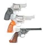 (M) LOT OF THREE: SMITH & WESSON MODEL 66-1 & 629 WITH H&R SPORTSMAN REVOLVERS.