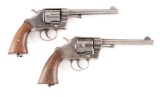 (C) LOT OF TWO COLT 38 ARMY REVOLVERS: MODEL 1896 & 1901 WITH HOLSTERS.