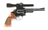 (C) SMITH & WESSON MODEL 53 .22 REMINGTON JET REVOLVER WITH SCOPE AND ORIGINAL BOX.