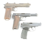 (C) LOT OF THREE MILITARY SEMI AUTOMATIC PISTOLS: STEYR-HAHN 1912, ASTRA 600/43, AND EAST GERMAN MAK