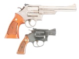 (M) LOT OF TWO: SMITH & WESSON REVOLVERS: 29-2 .44 MAGNUM DOUBLE ACTION REVOLVER AND 34-1 .22 LR REV