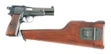 (C) BELGIAN ARMY MARKED FABRIQUE NATIONALE MODEL 1935 PRE-WAR HIGH POWER PISTOL WITH INGLIS WOOD STO