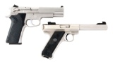 (M) LOT OF TWO: SMITH AND WESSON MODEL 1006 10MM AND RUGER MK. II .22 LR SEMI-AUTOMATIC PISTOLS.