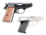 (C) LOT OF TWO: WALTHER PPK/S AND TPH SEMI AUTOMATIC PISTOLS.