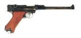 (C) 1914 ERFURT LP.08 ARTILLERY LUGER SEMI-AUTOMATIC PISTOL.