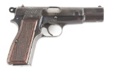 (C) FABRIQUE NATIONALE HIGH POWER 9MM SEMI AUTOMATIC PISTOL WITH EXTRA SET OF COMMERCIAL GRIPS