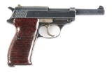 (C) SCARCE LATE WORLD WAR II NAZI GERMAN AC45 WALTHER P38 9MM SEMI AUTOMATIC PISTOL WITH HOLSTER.