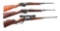 (C) LOT OF THREE: TWO WINCHESTER MODEL 1905 SEMI AUTOMATIC RIFLES AND ONE SAVAGE MODEL 99 LEVER ACTI