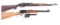 (M) LOT OF THREE: REMINGTON NYLON 66 SEMI-AUTOMATIC RIFLE, MARLIN MODEL 39TDS LEVER-ACTION RIFLE, AN