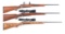 (M) LOT OF THREE: TWO RUGER 77 AND A RUGER 77/22 BOLT ACTION RIFLES.