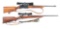 (M) LOT OF TWO: BROWNING BAR SEMI AUTOMATIC RIFLE AND CZ 550 BOLT ACTION RIFLE RIFLE WITH SCOPES.