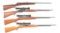 (M+C) LOT OF 4 REMINGTON RIMFIRE RIFLES, 3 WITH SCOPES.