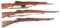 (C) LOT OF THREE: EGYPTIAN CONTRACT FN49, TURKISH MAUSER, AND PARRIS AND DUN TRAINING RIFLES.2 MILIT