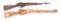 (C) LOT OF TWO: FAZAKERLEY PRODUCTION ENFIELD BOLT ACTION MILITARY RIFLES.