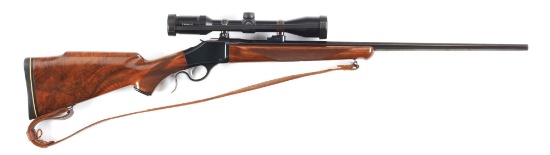 (M) BROWNING B-78 SINGLE SHOT RIFLE IN .22-250 WITH ACCESSORIES.