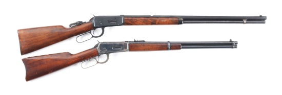 (C) LOT OF TWO: WINCHESTER 1894 .25-35 LEVER ACTION RIFLE (1898) AND WINCHESTER 1894 .35-35 LEVER AC