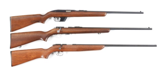 (C+M) LOT OF THREE: WINCHESTER 77, 69A AND REMINGTON TARGET MASTER RIFLES.