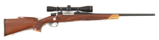 (M) CUSTOM VARMINT BOLT ACTION RIFLE WITH SCOPE.