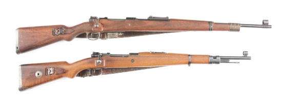 (C) LOT OF TWO: TWO WORLD WAR II NAZI GERMAN MAUSER RIFLES: BYF 45 KRIEGSMODELL & 1941 DOT G.33/40 M