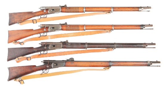 (C) LOT OF 4: SWISS VETTERLI BOLT ACTION MILITARY RIFLES.