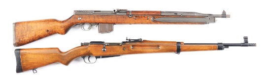 (C) LOT OF TWO: CZECH VZ. 52 AND MADSEN M47 MILITARY RIFLES.