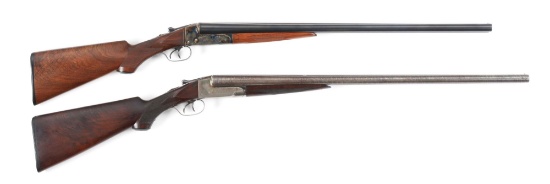 (C) LOT OF TWO: TWO ITHACA FLUES SIDE BY SIDE SHOTGUNS.