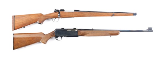 (M) LOT OF TWO: BRNO MODEL 21 7MM MAUSER BOLT ACTION RIFLE AND BROWNING BAR GRADE 1 .270 SEMI AUTOMA
