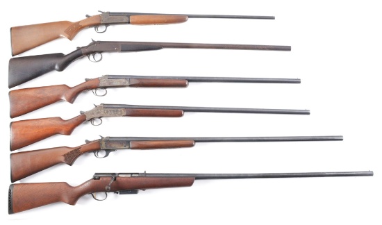 (C) LARGE LOT OF SIX BOLT ACTION RIFLES AND SHOTGUNS FROM VARIOUS MANUFACTURERS.