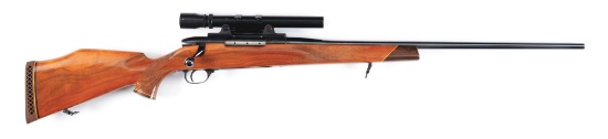 (M) WEATHERBY MK V BOLT ACTION RIFLE WITH SCOPE AND BOX.