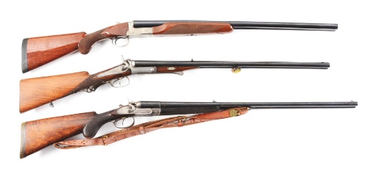 (M+A) LOT OF THREE: WINCHESTER PIGEON GRADE MODEL 23XTR 12 GAUGE SHOTGUN, PETERLONGO .44 CALIBER / 1