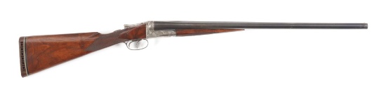 (C) A.H. FOX MODEL AE 12 GAUGE SIDE BY SIDE SHOTGUN.