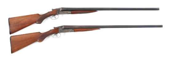 (C) LOT OF TWO: TWO ITHACA FLUES SIDE BY SIDE SHOTGUNS.