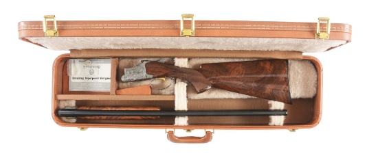 (M) BEAUTIFUL B-25 DIANA GRADE BROWNING SUPERPOSED 20 BORE OVER UNDER SHOTGUN WITH CASE.
