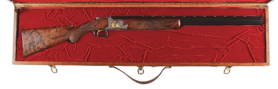 (M) GORGEOUS BROWNING SUPERPOSED WATERFOWL SERIES "AMERICAN MALLARD" OVER UNDER SHOTGUN WITH CASE.