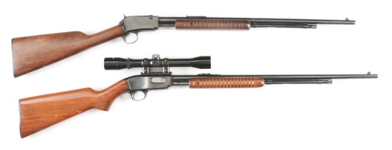 (C) LOT OF 2 WINCHESTER 62A AND 61 SLIDE ACTION RIFLE.
