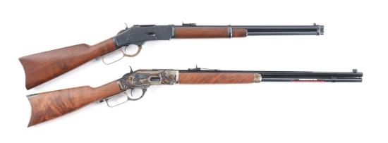 (C+M) LOT OF TWO LEVER ACTION RIFLES: WINCHESTER 1873 .44-40 AND WINCHESTER 1873 .357 MAGNUM.