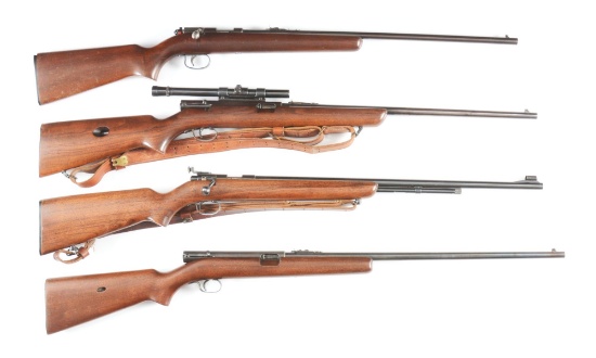 (C) LOT OF FOUR: REMINGTON AND WINCHESTER .22 RIMFIRE RIFLES.