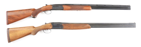 (M+C) LOT OF TWO: RUGER RED LABEL 20 GAUGE AND BERETTA BL1 12 GAUGE OVER UNDER SHOTGUNS.