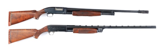 (C) LOT OF 2: WINCHESTER AND ITHACA SEMI AUTOMATIC SHOTGUNS.
